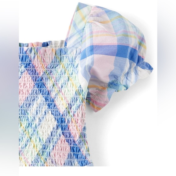 NWT Plaid Poplin Tiered Dress - Picture 3 of 3